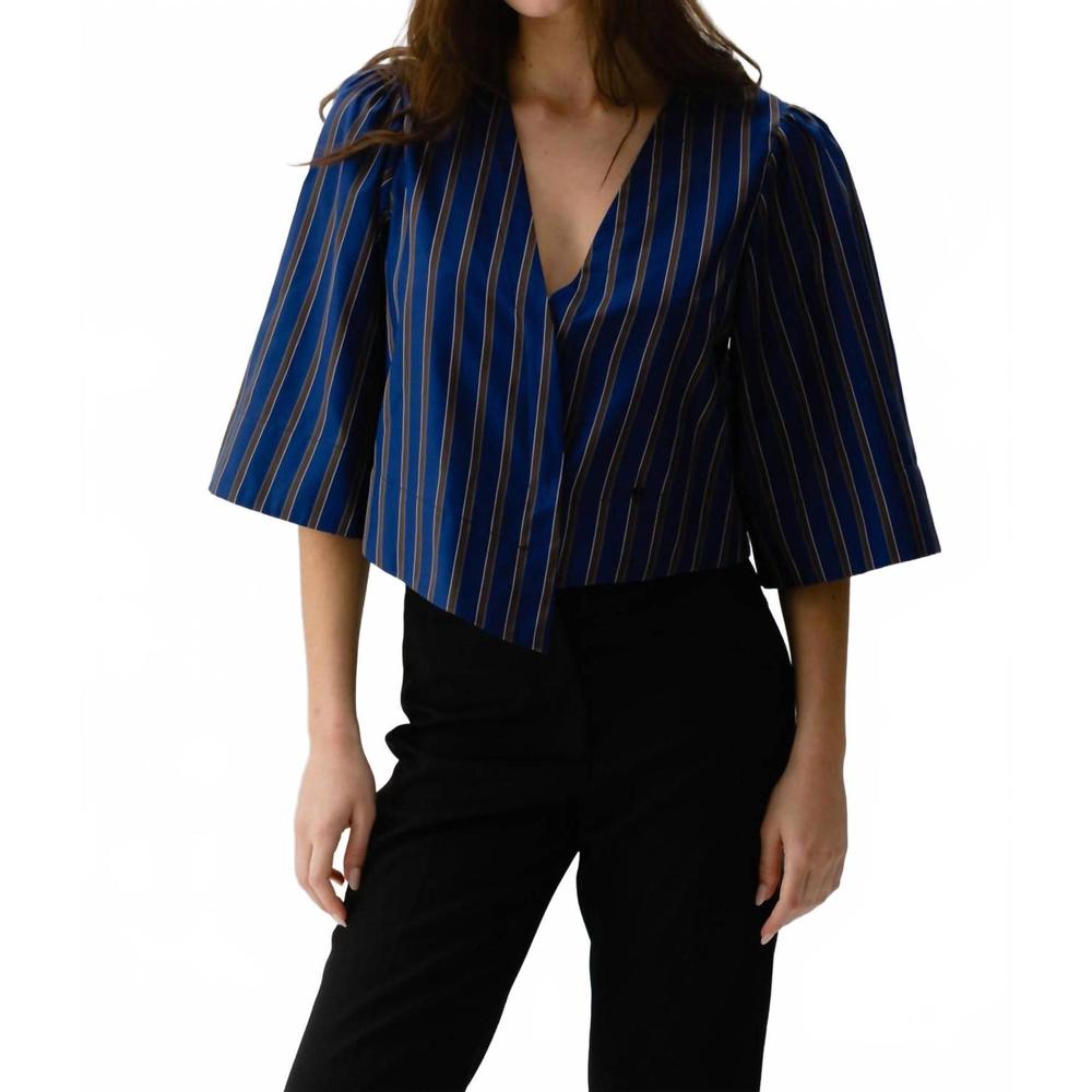 NEW CISSA lady shirt in boxwood stripe
